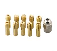 Jeu de Pinces en Laiton 11pcs pour Perceuse Miniature | Laiton pur traité thermiquement, dureté élevée, 11 tailles de 0.5mm à 3.2mm, compatible outils rotatifs