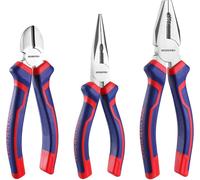 Jeu de pinces professionnelles 3 pièces, pince combinée, pince pointue, pince coupante diagonale