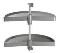 Plateaux tournants 1/2 lune Shelvo pour meuble d'angle-diamètre 750 mm-gris EMUCA