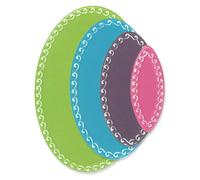 Jeu de pochoirs ovales classiques, 6 pièces, couleur grise