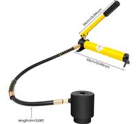 Jeu de poinçonneuses hydrauliques - SYK-15 - Manuel-hydraulique 15 t - 10 matrices - Course 20 mm (2,0 cm) - Pour fer 3 mm, acier inoxydable 2 mm - Jaune