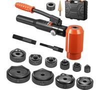 Jeu de poinçons, 147,1 kN Jeu de poinçons hydrauliques, 12,7 à 101,6 mm Jeu d'outils KO Outil de perçage, jeu d'outils KO avec 10 matrices pour armoires électriques métalliques, armoires deélectrique,