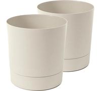 Jeu de pots de fleurs décoratifs pour 2 plantes, avec soucoupe, pots ronds intérieurs, diamètre 35 cm