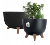 KADAX Pot Fleurs avec 3 Supports | Jardiniere Ronde Plateau | Tuteurs pour Plantes | Interieur Exterieur Resistant