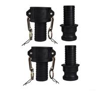 Jeu de raccords à came et rainure en polypropylène avec raccords de type C et E pour transfert de fluide industriel (2,5 cm)