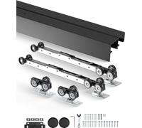 Jeu de rails pour porte coulissante Hardware - Rails doubles 2438mm - Système de porte coulissante de haute qualité pour l'aménagement intérieur