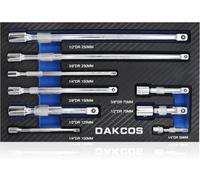 Jeu de rallonges pour clés à douille, 9 pièces, en acier chrome-vanadium, avec des tailles de 1/4, 3/8 et 1/2 pouce
