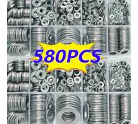 Jeu de rondelles plates, 580 pièces, accessoires de fixation à vis M2-M12 adaptés à un usage domestique et industriel