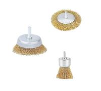 Jeu de roues brosse à coupelles abrasives en nylon | Or 3/10 pcs nettoyant le métal et diverses surfaces(Gold-3pcs set)
