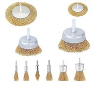 Jeu de roues brosse à coupelles abrasives en nylon | Or 3/10 pcs nettoyant le métal et diverses surfaces(Gold-10pcs set)