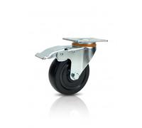 Jeu de roues pivotantes avec frein - Roulettes silencieuses en polyuréthane antitrace, haute débit, anti-corrosion, rotation à 360°, idéales pour chariots, étagères, établissements de travail