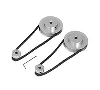 Jeu de roues synchrones, poulie de distribution en aluminium d'alésage de 20 et 60 dents de 6 mm avec une longueur de 280 mm de largeur et une courroie de distribution de 6 mm (Alésage de 5 mm / 0,2