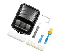 Jeu de rouleaux à peinture avec pinceau coudé, 9 inches | Outils à rouleaux en polyester, brosse coudée pour et limites, ensemble coordonné de peinture et de