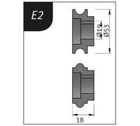 Jeu de rouleaux de cintrage Metallkraft, type E2, Ø 53 x 19 x 18 mm, 3880122