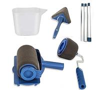 Jeu de rouleaux de peinture 6 pcs, rouleau à bords et pinceau d'angle, pinceau multi-usages sans couture, convient pour le bureau, la maison, l'école, le plafond, la peinture murale
