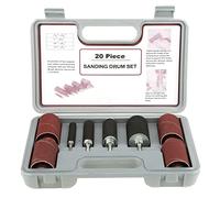 Jeu de Rouleaux de Ponçage, 20 Pièces, Jeu de Manchons de Ponçage, Tambour de Ponçage, Kit de Perçage, Ponceuse à Broche, Cylindre de Ponçage pour Outils électriques, Accessoires