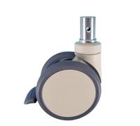 Jeu de roulettes silencieuses M12 M22 2,5" avec frein central | Verrouillage central, caoutchouc lisse, pour lits et chariots(22x40mm-Brake)