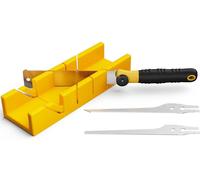 Jeu de scie à onglet avec scie japonaise, 4 pièces, pour bois et plastique, permettant des coupes d'onglet et d'angle précises, avec 3 lames de scie interchangeables