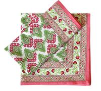 Jeu de serviettes en coton - Motif camélia rose - 12 pièces 20 x 20 pouces