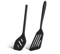 Jeu de Spatules AiQInu en Silicone, Ustensiles de Cuisine avec Âme en Acier Inoxydable et Revêtement Antiadhésif, Accessoires de Cuisine en Silicone pour la Pâtisserie et la Cuisson, 2 Pièces