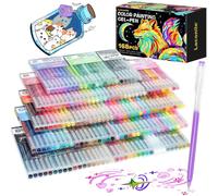 Jeu de stylos gel, 168 pièces, 162 couleurs, pour adultes, pour le journaling, le dessin, les livres de coloriage, couleurs Morandi, pastels, couleurs métallisées, pointe de 0,5 mm