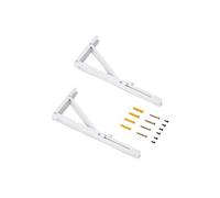 Emuca Supports d'étagères pliables 403 mm – Jeu de 2, Charge max. 60 kg, Peint en blanc, Acier