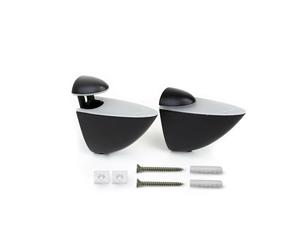Jeu de supports Pelicano pour étagères en bois ou en verre Plastique et Zamak Peint en noir - EMUCA - 4009014