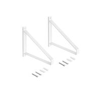 Emuca – Jeu de supports pour étagères en bois Shelf – Triangulaire – Acier peint blanc