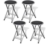 vidaXL Tabourets pliables 241033 – Lot de 4 – Similicuir