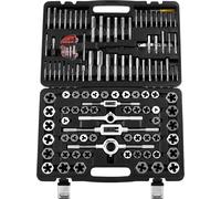 Jeu de tap et de tarauds, acier trempé, jeu d'outils complet, 116PCs métrique SAE