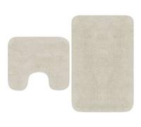 Jeu de tapis de salle de bain 2 pcs Tissu Blanc blanc G