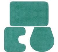 VidaXL Jeu de tapis de salle de bain Turquoise