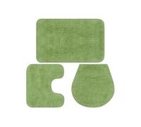 MPS Jeu de tapis de salle de bain 3 pcs Tissu Vert