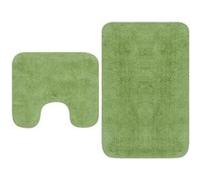 MPS Jeu de tapis de salle de bain 3 pcs Tissu Vert
