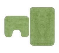 MPS Jeu de tapis de salle de bain 3 pcs Tissu Vert