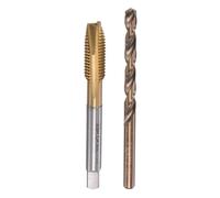 Jeu de taraud et foret SOURCING MAP M8 x 1.25 Taraud Spirale Point Filetage 6,8mm Foret Ensemble Métrique Titane Plaqué Cobalt Acier