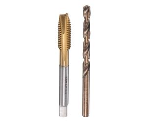 Jeu de taraud et foret SOURCING MAP M8 x 1.25 Taraud Spirale Point Filetage 6,8mm Foret Ensemble Métrique Titane Plaqué Cobalt Acier