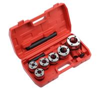 Jeu de tarauds de 9 pièces, comprenant 6 tarauds pour tubes, présenté dans une mallette