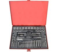 Jeu de tarauds et de matrices de filetage métriques, 48 pièces, en acier allié, avec coffret métallique