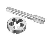 Jeu de tarauds et filières M10 x 1,0 mm, acier rapide, filetage à droite | Acier rapide (HSS); pas fin 1,0 mm; pour réparation de filets; comprend 1 taraud et 1 filière ronde
