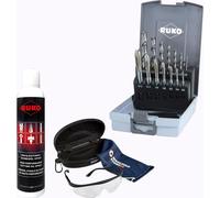 Jeu de tarauds mécaniques RUKO HSS, 14 pièces, M3–M12 forme B, avec forets hélicoïdaux de type N, DIN 371/376/338, spray et lunettes de protection inclus - WZS245048RO