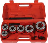Jeu de tarauds pour tubes - Tarauds à cliquet - Jeu de 6 pièces - Têtes de coupe en acier rapide (HSS) de 0,6 à 3,2 cm - Pour tubes métalliques - Conduites de gaz et d'eau