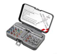 Jeu de Tournevis 24 Bits Acier pour s2 Durci T-Handle Jeu de(A) | Acier pour s2 trempé, manche en T, mécanisme cliquet bidirectionnel, pour idéal bricolage pro