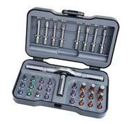 Jeu de tournevis 32 en 1 - Outil à cliquet portable avec embout de changement - Poignée amovible - Jeu de mécanique de précision magnétique - Fabrication en acier de qualité supérieure pour une