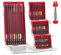 Jeu de tournevis 51 pièces, embouts Torx T7-T40, résistants aux chocs, aimantés, en acier S2, longueurs : 25/50/75/150 mm, support d'embouts de 60 mm, boîte de rangement