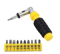 Jeu de tournevis à cliquet gauche et droite rotatif 5 directions Outil manuel 9 embouts PH1 PH2 PZ1 PZ2 SL4 SL6 T27 Adaptateur 1/4 en acier à haute teneur en carbone pour réparation de meubles de