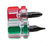 Jeu de tournevis courts pour fente cruciforme 37 mm compact court | Pour embout cruciforme et fente, longueur de 37 mm, idéal pour l'électronique, rouge vert pour poignées, peu encombrant