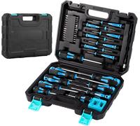 Jeu de tournevis de 43 pièces - Outil de précision - Porte-embout magnétique - Acier chrome-vanadium - Pour l'électronique et l'automobile - Coffret de rangement