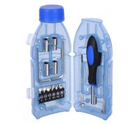 Jeu de Tournevis de Bouteille, Trousse Compacte de Réparation | Boîtier Transparent, Rangement Peu Encombrant, Usage Simple pour Meubles, Charnières, Bureau et Sorties