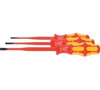 Jeu de tournevis d'électricien Wera, entièrement isolés, avec manche Kraftform, 3 pièces